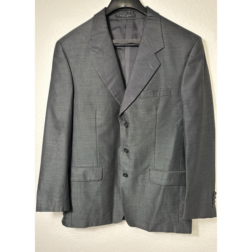 Paulo Solari Athletic Fit Mens Wool Silk Jacket Gray Size 40R Jacket